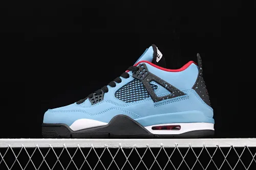 All categories Air Jordan Jordan series basketball shoes Air Jordan 4 G version Travis Scott Cactus Jack x Air Jordan 4 Joe 4 AJ4 joint model Suede blue 308497-406
